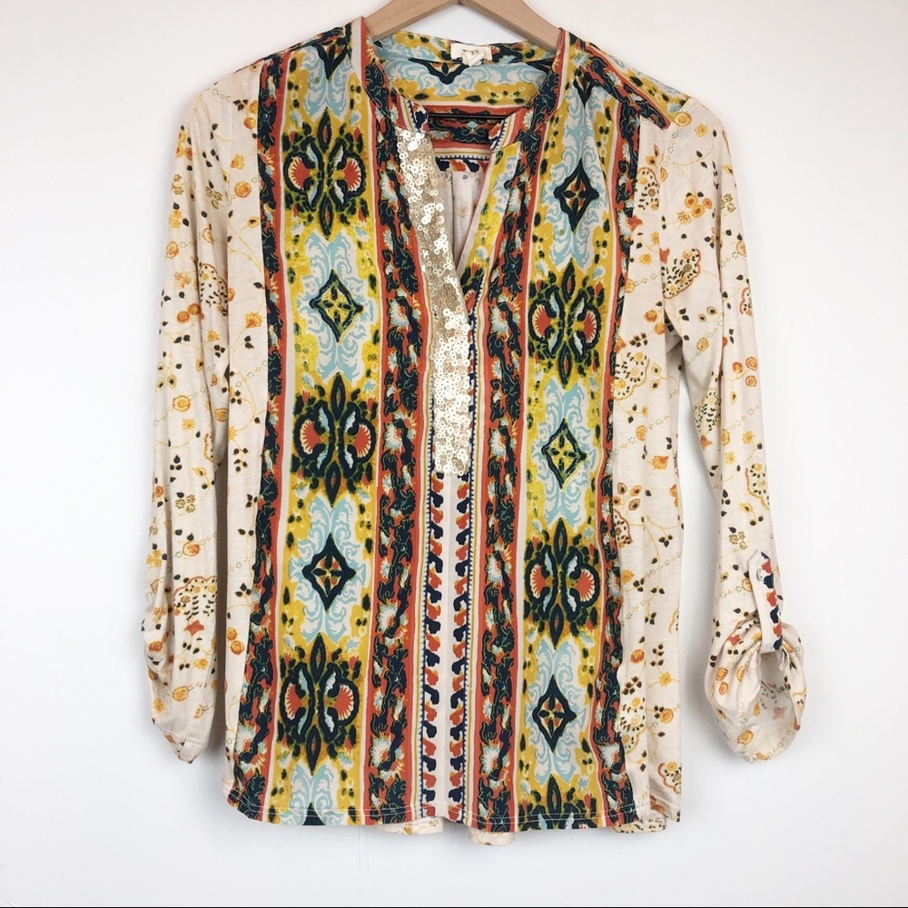 Anthropologie Tiny Devas Sequin Popover Tunic Top - Picture 2 of 7